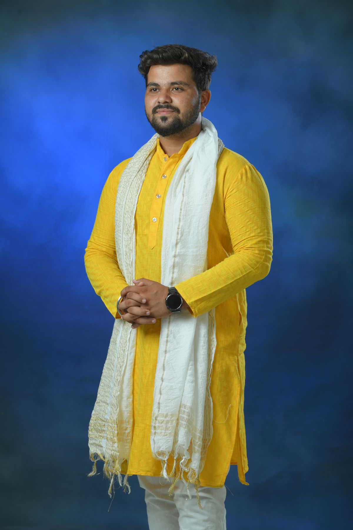 Mustard kurta representing contemporary Indian menswear
