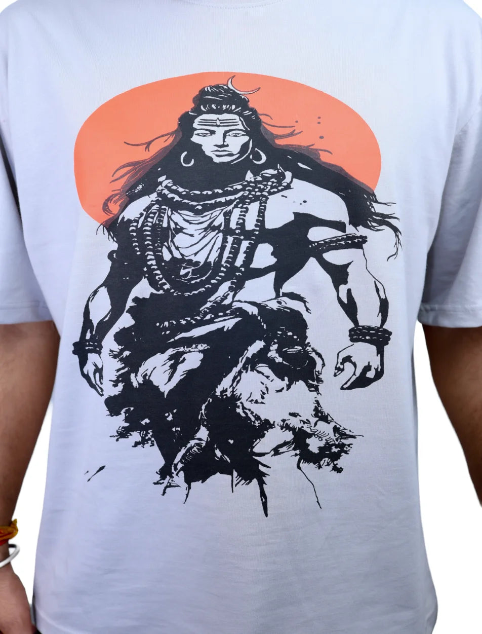 IndiThrob Mahadev oversized T-shirt lifestyle fit view