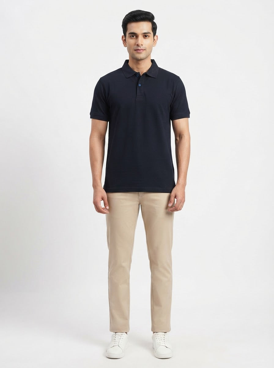 IndiThrob Classic Navy Blue Polo T-Shirt