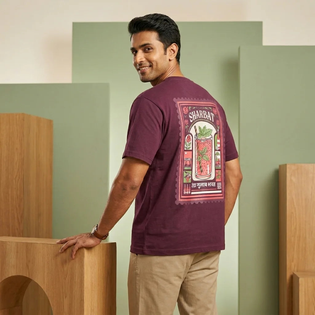 IndiThrob Sharbat oversized T-shirt back print detail