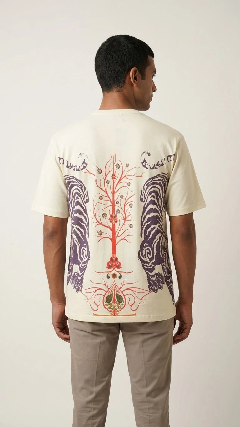 IndiThrob Tiger oversized T-shirt graphic print detail