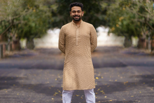 Demo cream kurta
