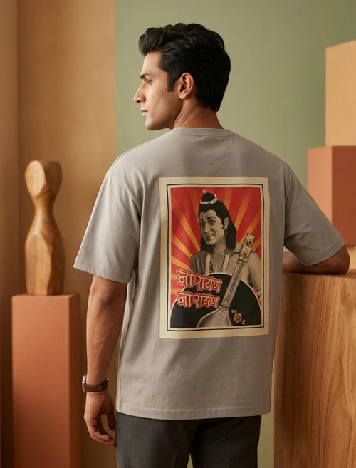 IndiThrob Divine Narad Muni Oversized T-Shirt