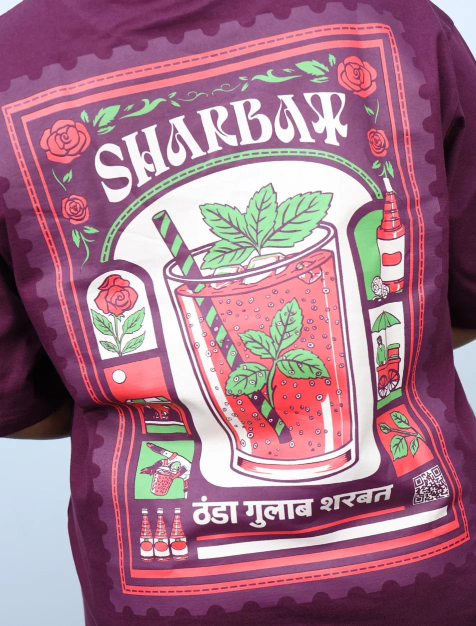 IndiThrob Sharbat oversized T-shirt back print close-up