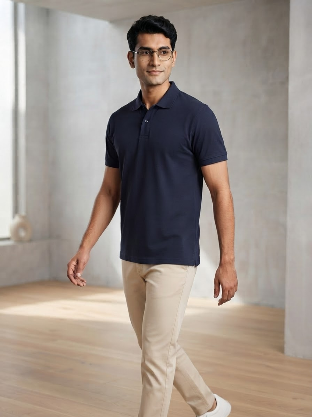 IndiThrob Classic Navy Blue Polo T-Shirt